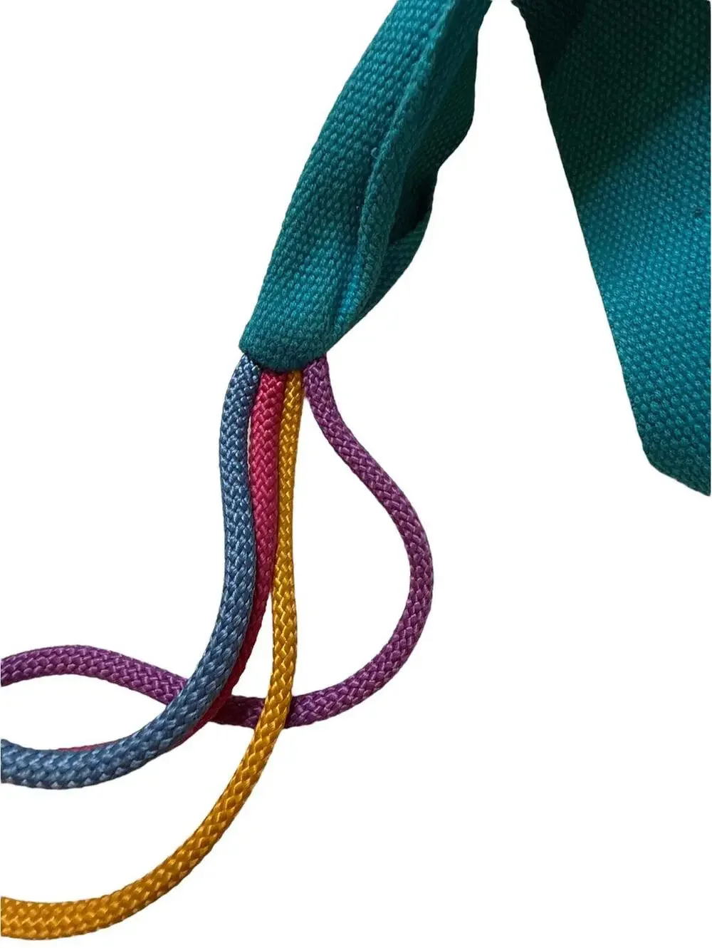 Vintage Funky Multicolor Rope Belt Turquoise Fabric Accent